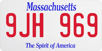 MA license plate 9JH969