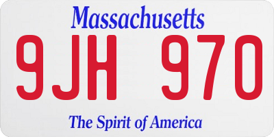 MA license plate 9JH970