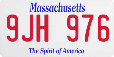 MA license plate 9JH976