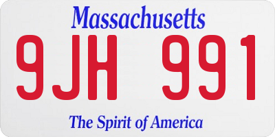 MA license plate 9JH991