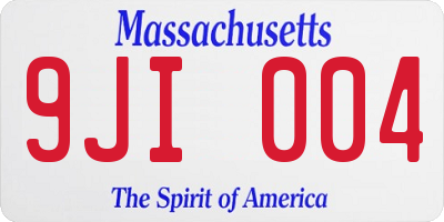MA license plate 9JI004
