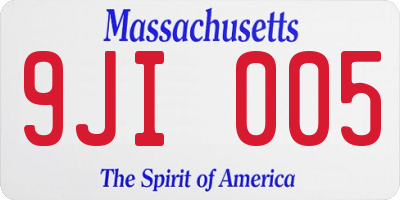 MA license plate 9JI005