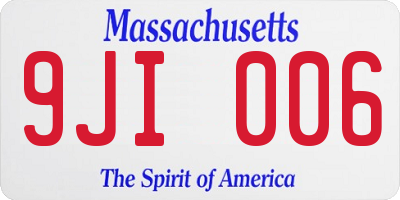 MA license plate 9JI006