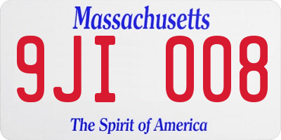 MA license plate 9JI008