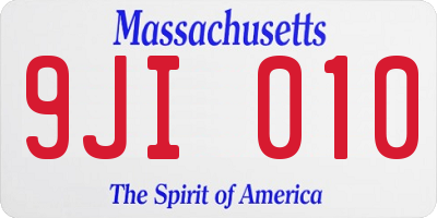 MA license plate 9JI010