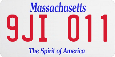 MA license plate 9JI011