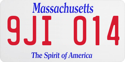 MA license plate 9JI014