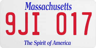 MA license plate 9JI017