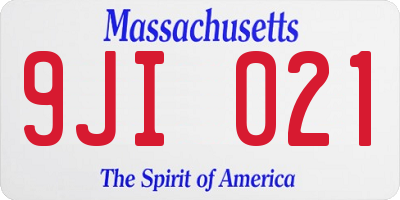 MA license plate 9JI021