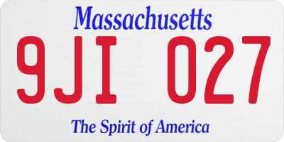 MA license plate 9JI027