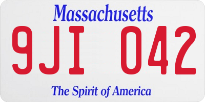 MA license plate 9JI042