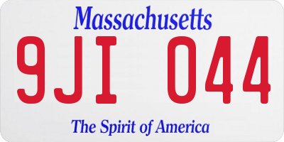 MA license plate 9JI044