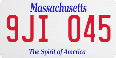 MA license plate 9JI045