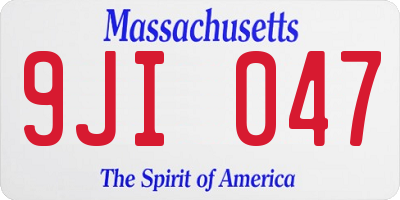 MA license plate 9JI047