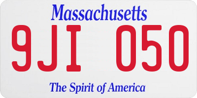 MA license plate 9JI050