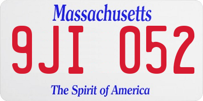 MA license plate 9JI052