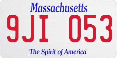 MA license plate 9JI053