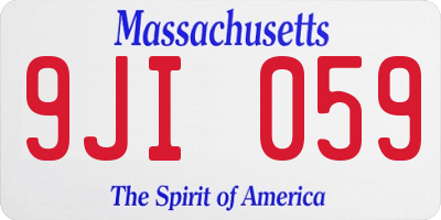 MA license plate 9JI059
