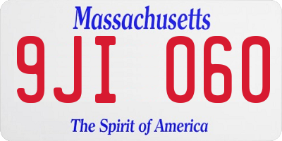MA license plate 9JI060