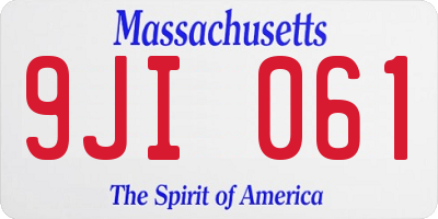 MA license plate 9JI061