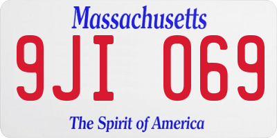 MA license plate 9JI069