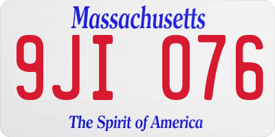 MA license plate 9JI076