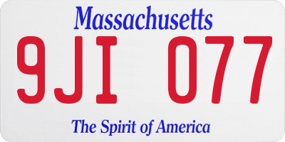 MA license plate 9JI077