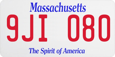 MA license plate 9JI080