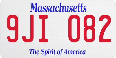 MA license plate 9JI082