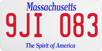 MA license plate 9JI083