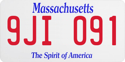 MA license plate 9JI091