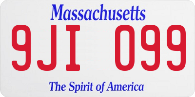 MA license plate 9JI099
