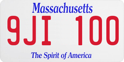 MA license plate 9JI100