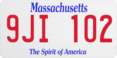 MA license plate 9JI102