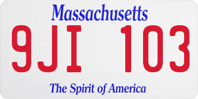 MA license plate 9JI103