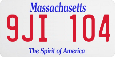 MA license plate 9JI104