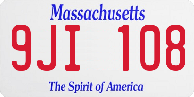 MA license plate 9JI108