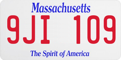 MA license plate 9JI109