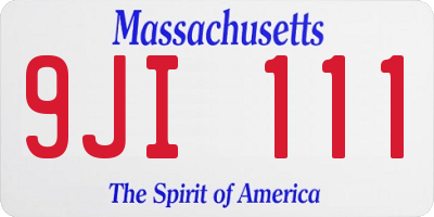 MA license plate 9JI111