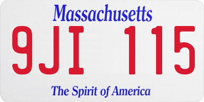 MA license plate 9JI115