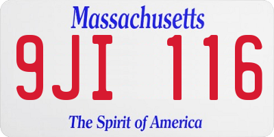 MA license plate 9JI116