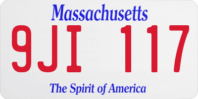 MA license plate 9JI117