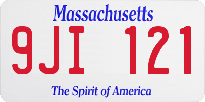 MA license plate 9JI121