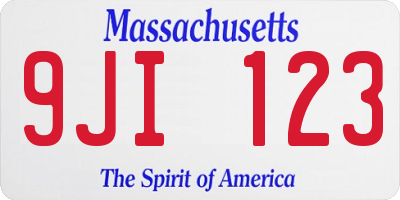 MA license plate 9JI123