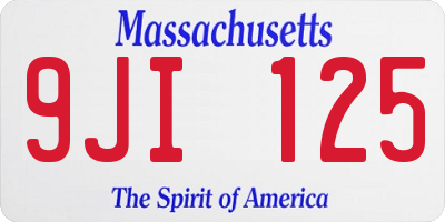 MA license plate 9JI125