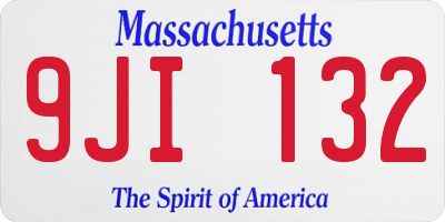MA license plate 9JI132