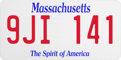 MA license plate 9JI141