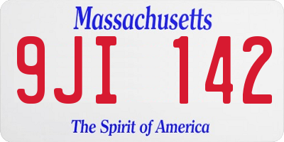 MA license plate 9JI142