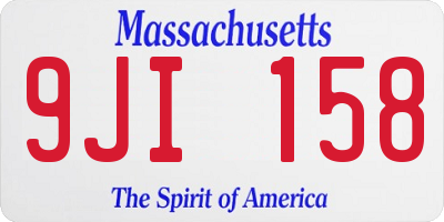 MA license plate 9JI158
