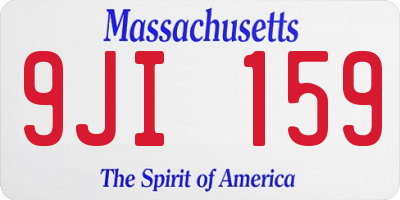 MA license plate 9JI159